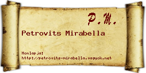 Petrovits Mirabella névjegykártya